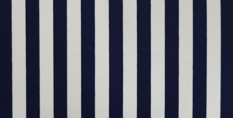 Printed Lycra Stripes Navy