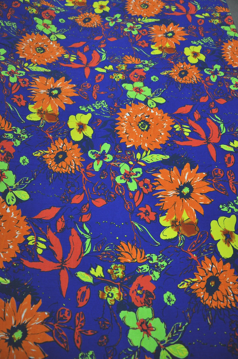 Printed Polyester Neon Garden 1