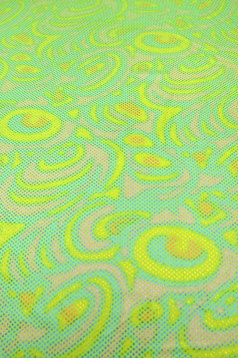 Printed Spandex Neon Mosaic 1