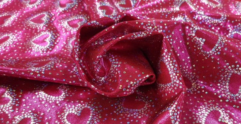 Printed Spandex Pink Lovehearts