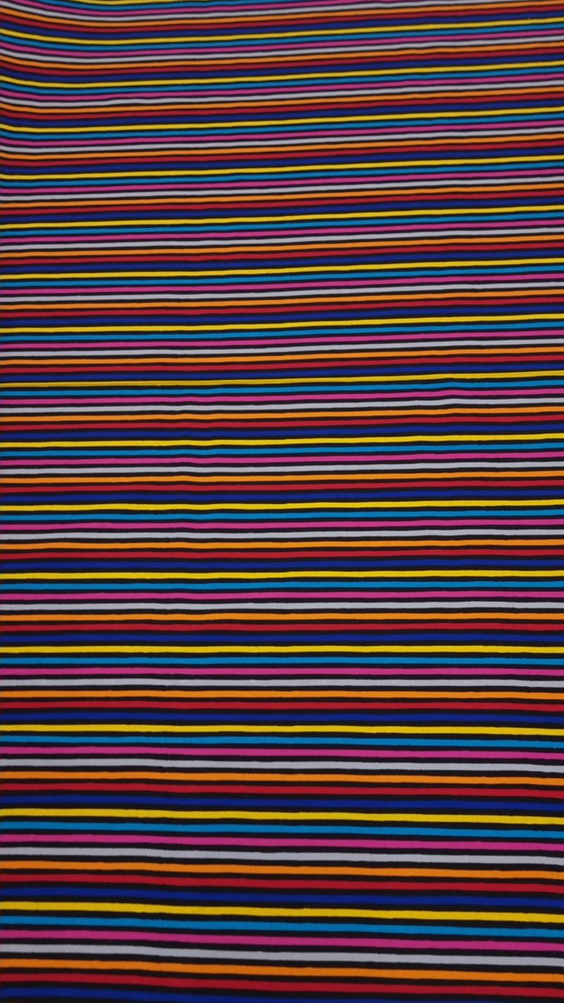 Printed cotton stripe multi dark 1