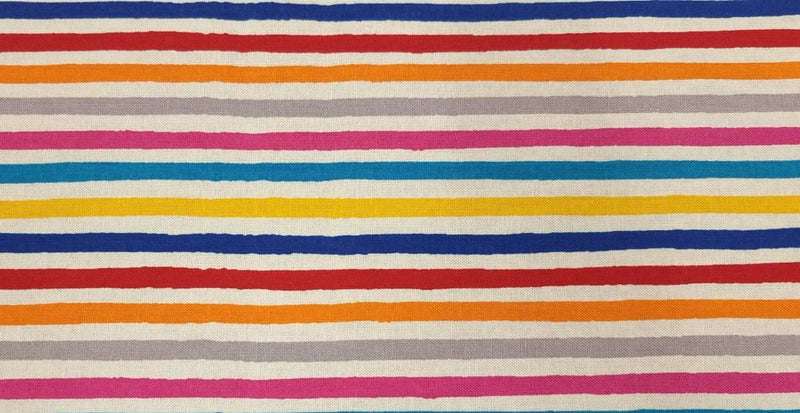 Printed cotton stripe multi light