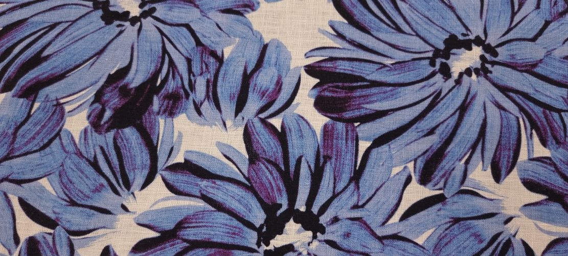 Printed linen royal bloom