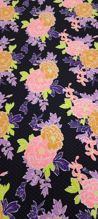 Printed lycra neon blooms 1