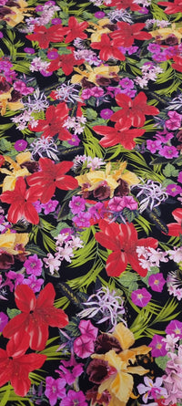 Printed lycra tropical blooms 1