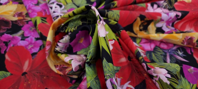 Printed lycra tropical blooms 2