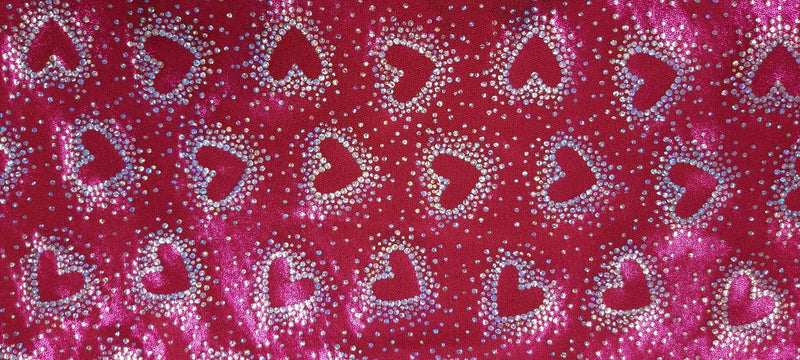 Printed spandex pink lovehearts 1