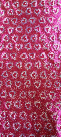 Printed spandex pink lovehearts 2