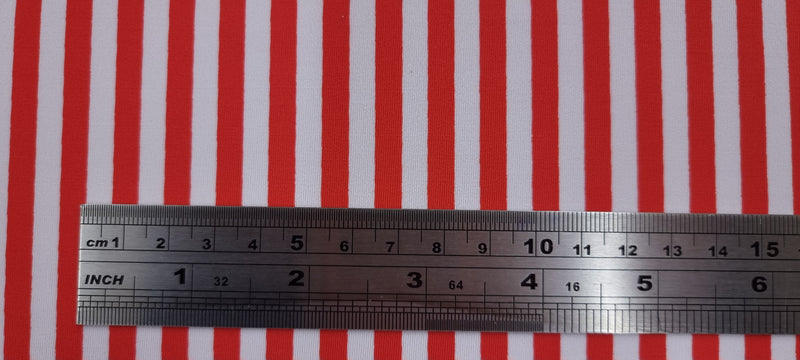 Printed spandex stripes red 2