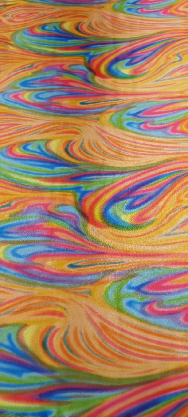 Rainbow Printed Satin Orange 1