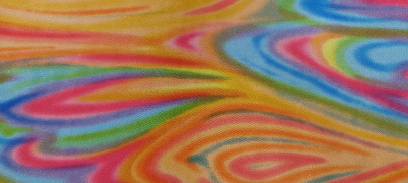 Rainbow Printed Satin Orange