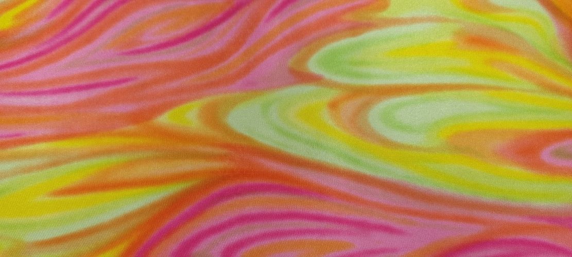 Rainbow Printed Satin Pink