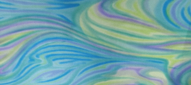 Rainbow printed satin green