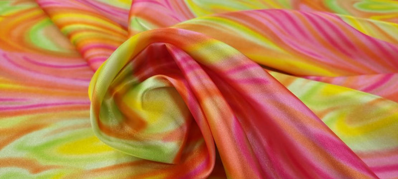 Rainbow printed satin pink 2