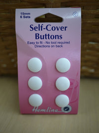 Self cover buttons 15mm