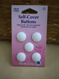 Self cover buttons 18mm