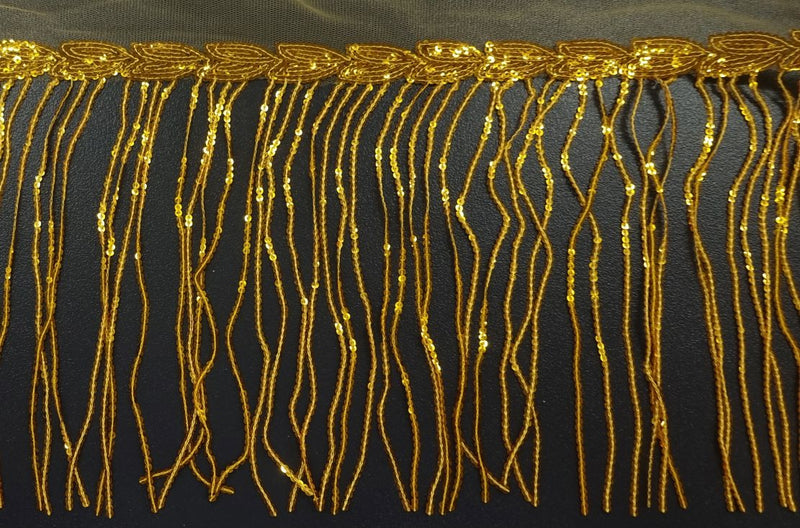 Sequin Fringe 20cm Gold