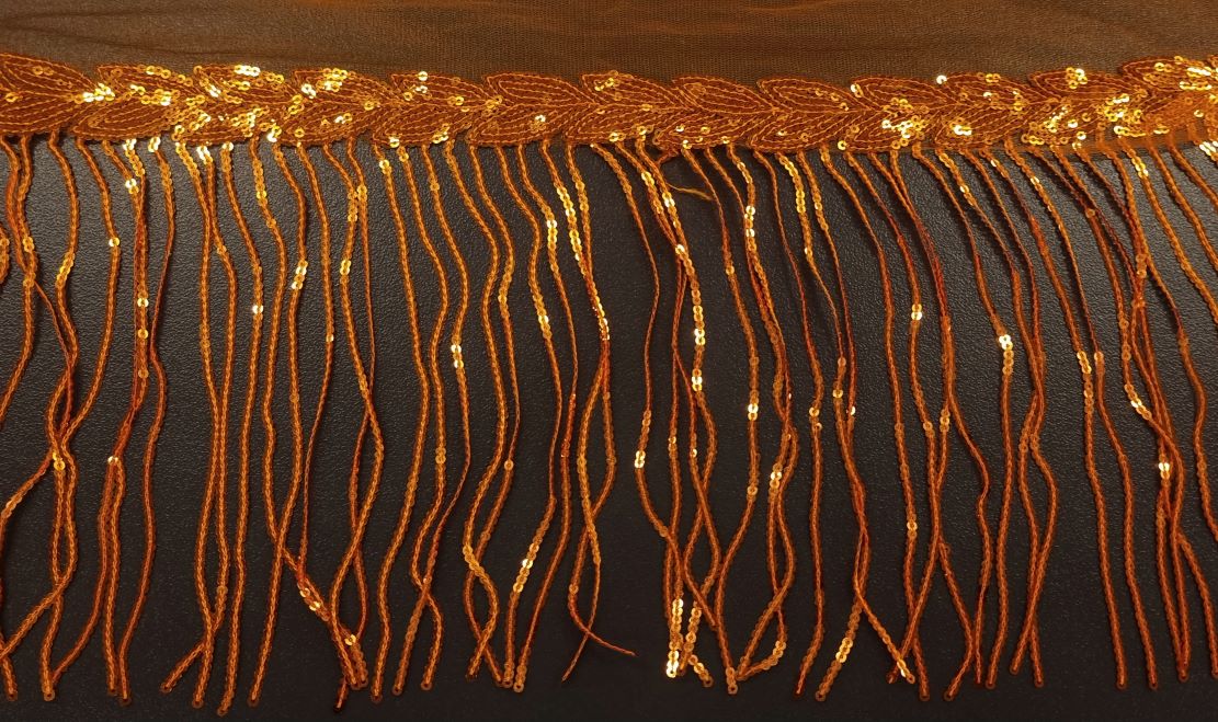 Sequin Fringe 20cm Orange