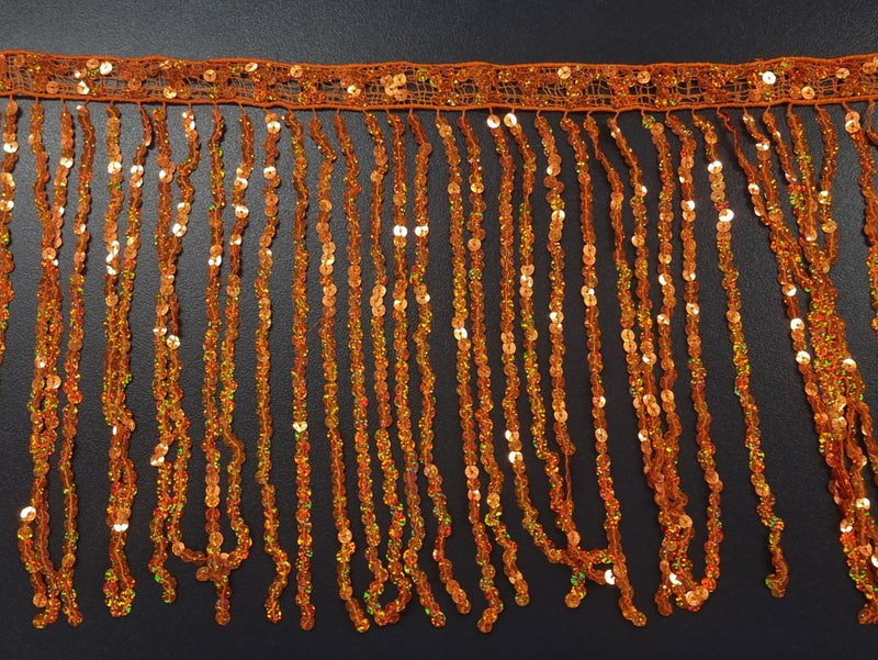 Sequin Fringe 30cm Orange