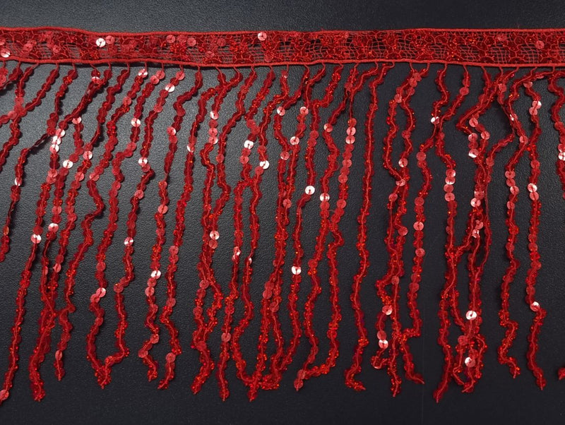 Sequin Fringe 30cm Red