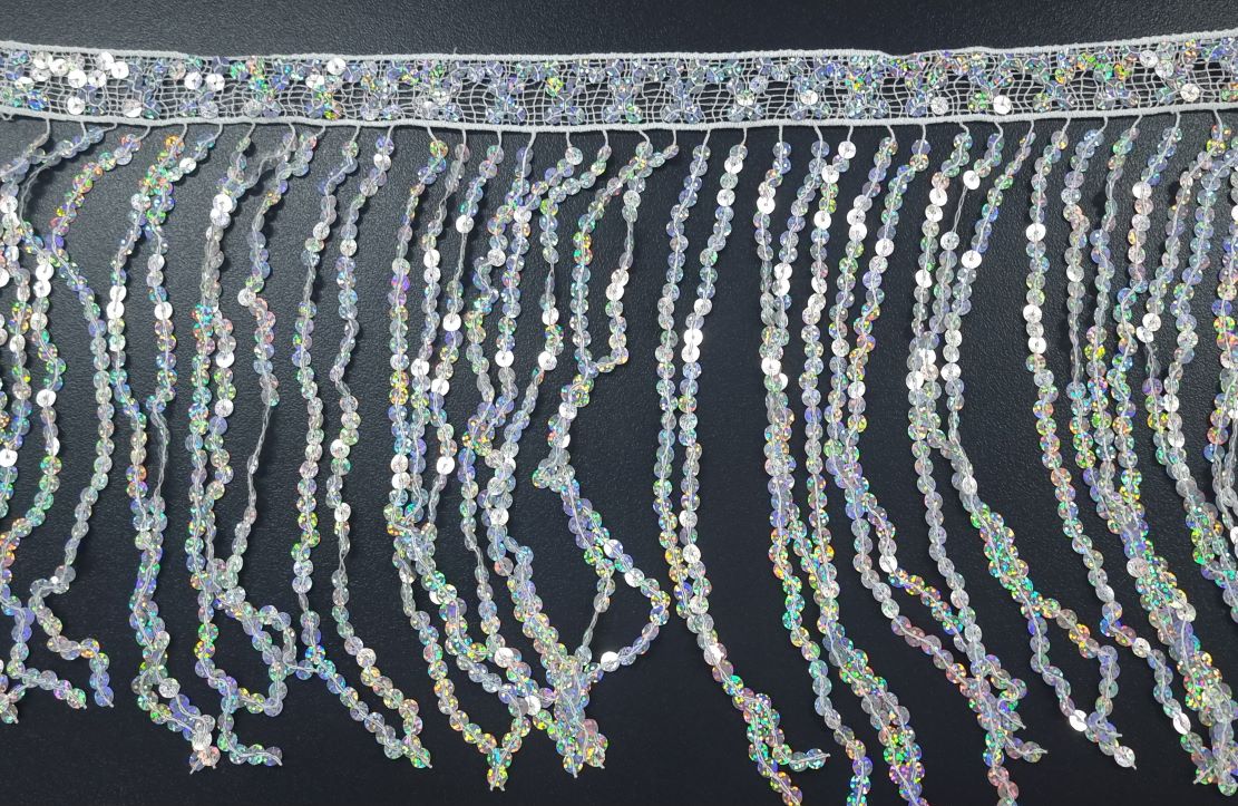 Sequin Fringe 30cm Silver