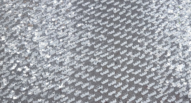 Stretch Sequin Silver White Paradise