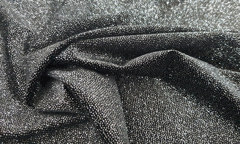 Stretch Velvet Glitter Silver Black 1