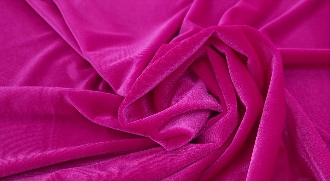 Stretch Velvet Hot Pink