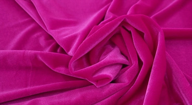 Stretch Velvet Hot Pink