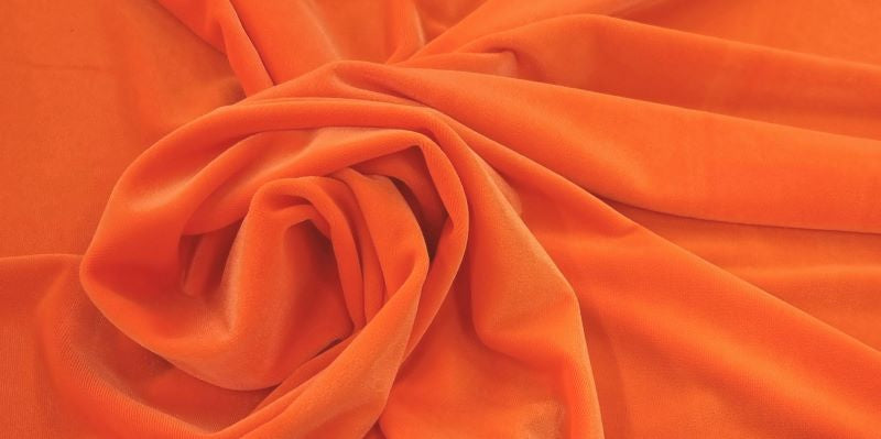 Stretch Velvet Neon Orange