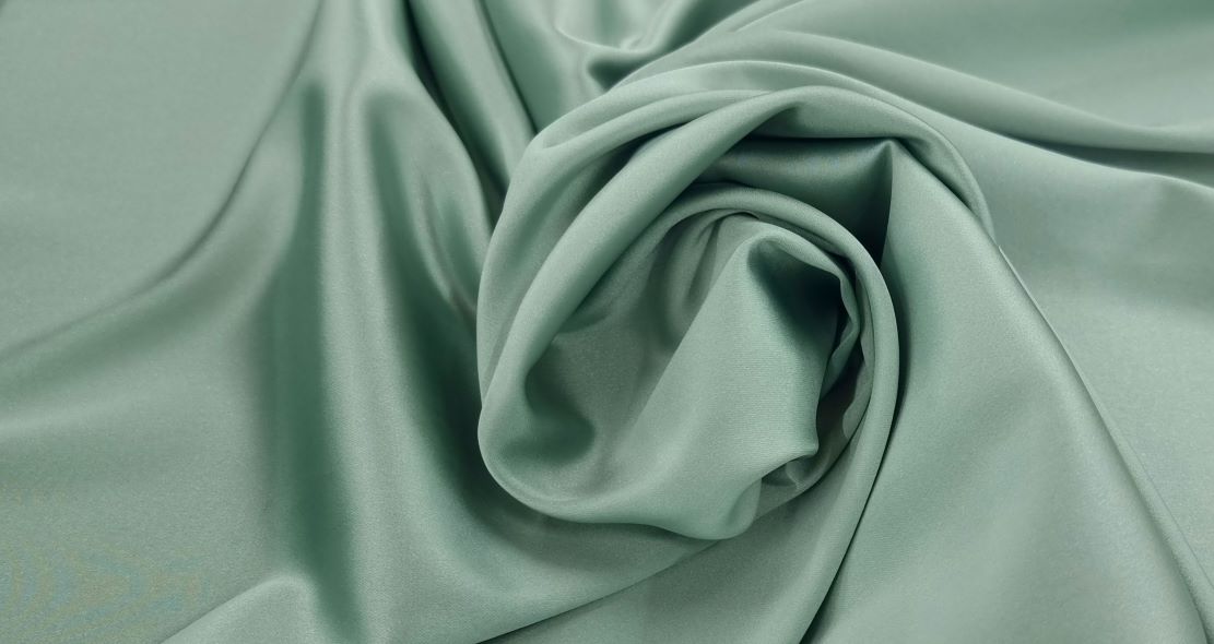 Stretch satin sea green