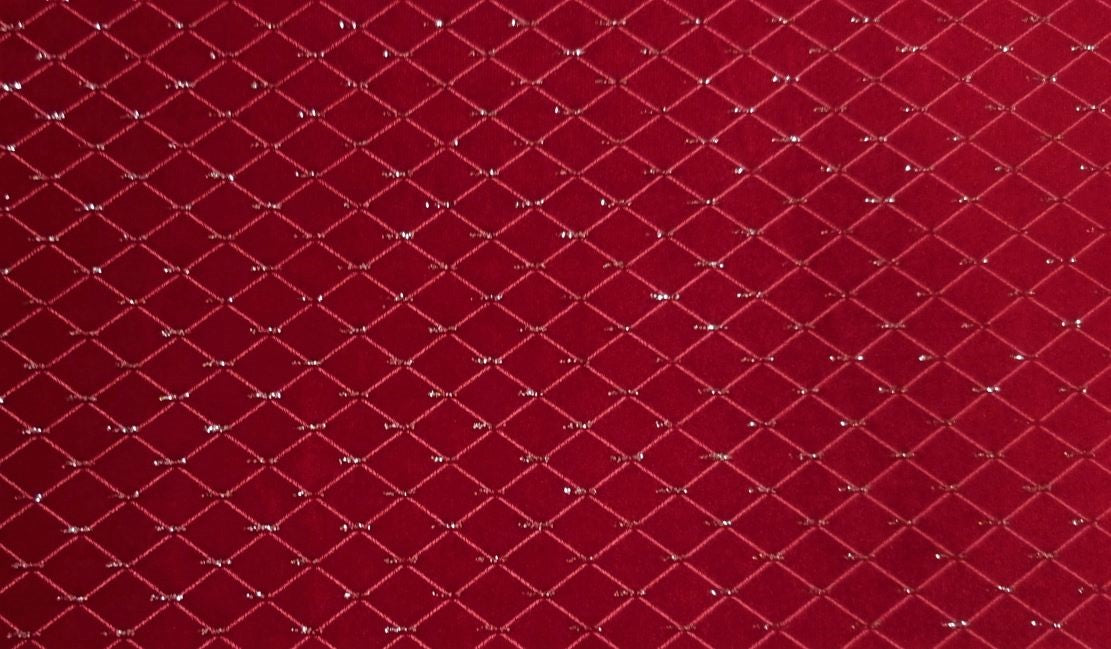 Stretch velvet diamond red