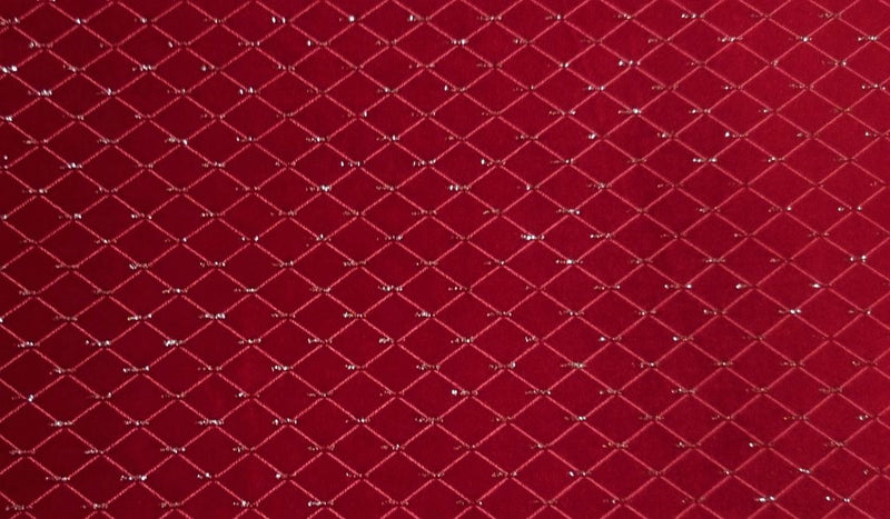 Stretch velvet diamond red