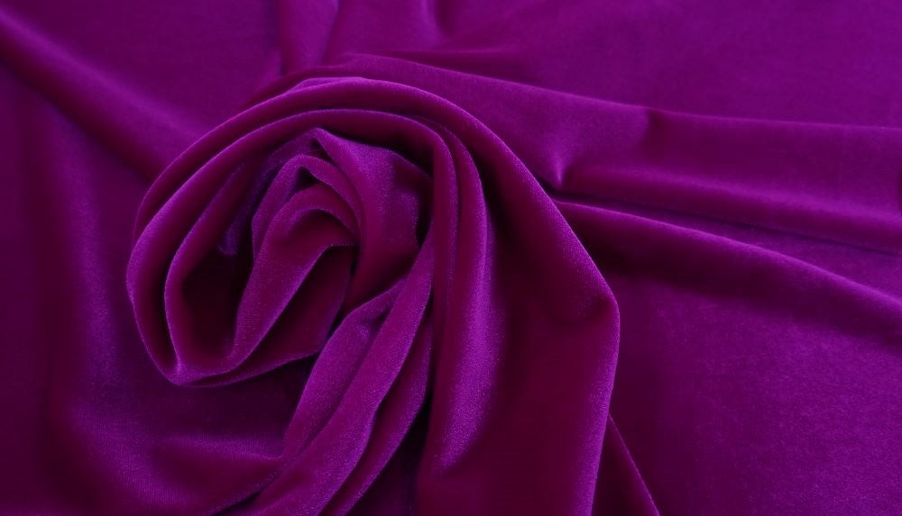 Stretch velvet fuschia