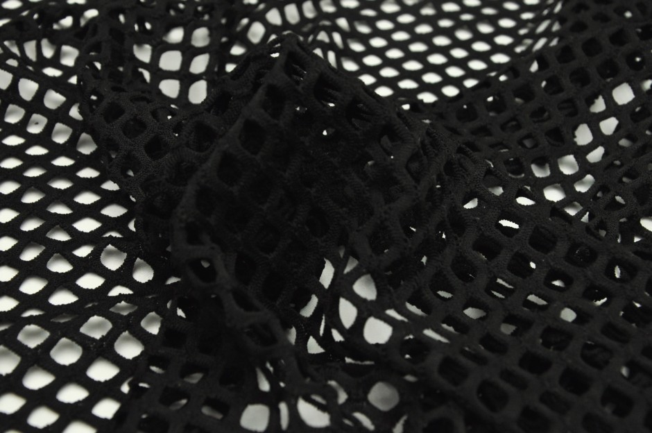 Big Hole Fishnet on Nylon Spandex Black