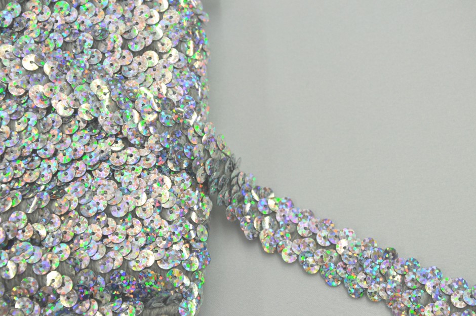 Sequin Silver Sparkle 2 Row | DK Fabrics