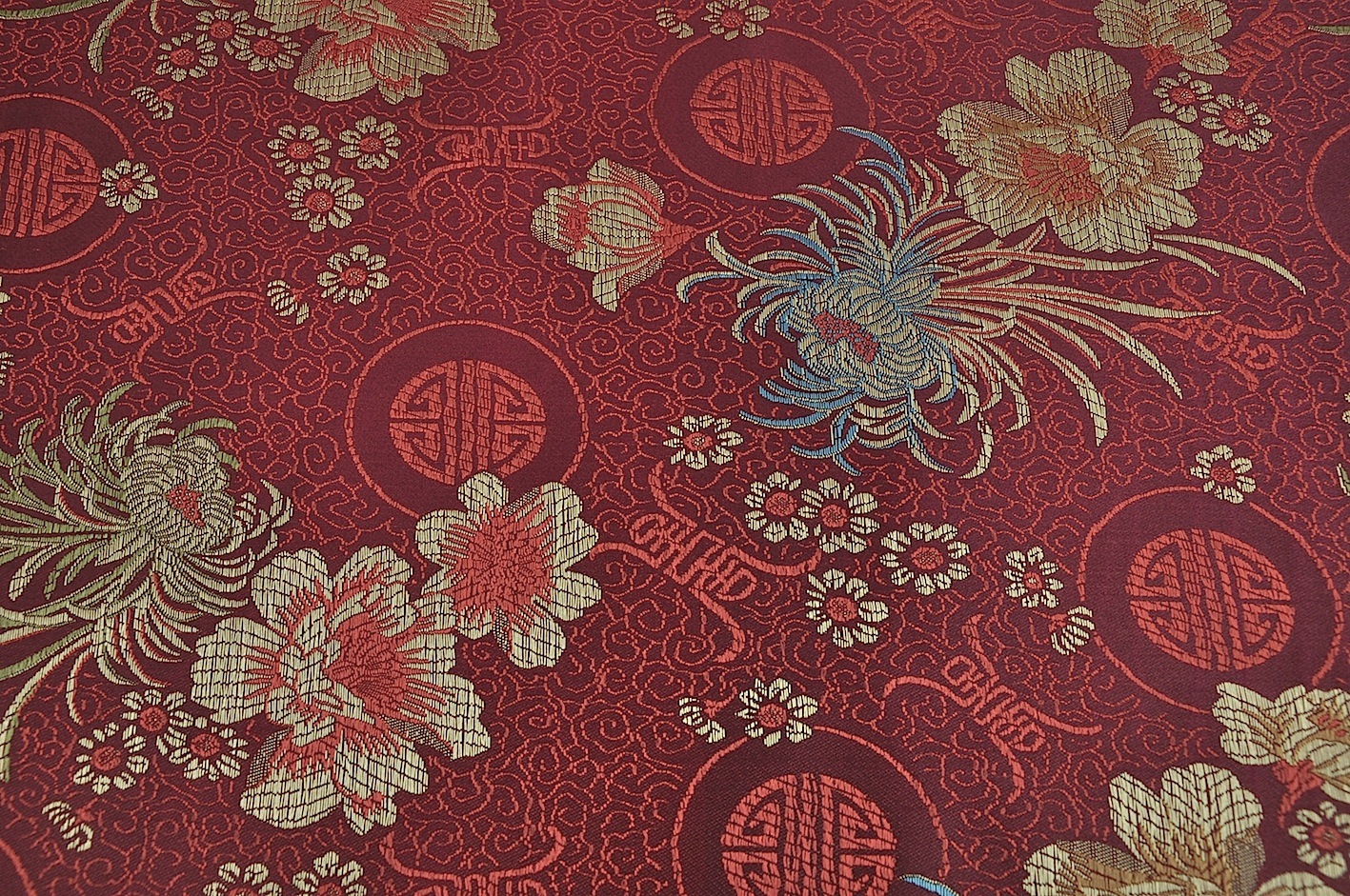 Chinese Brocade Floral Red | DK Fabrics