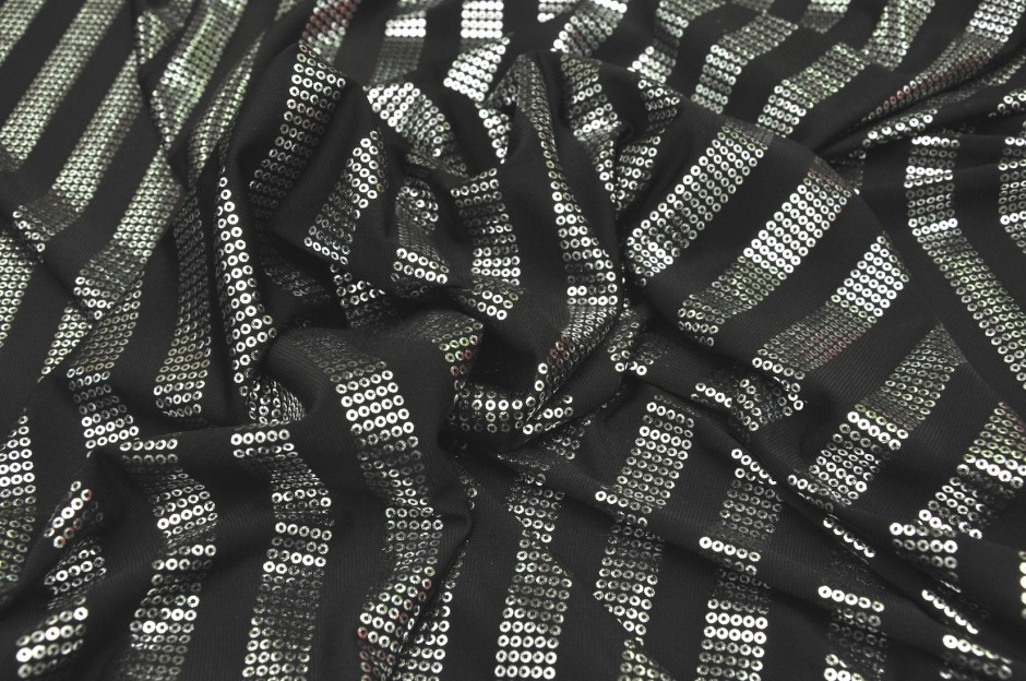 Printed Spandex Metallic Stripes | DK Fabrics